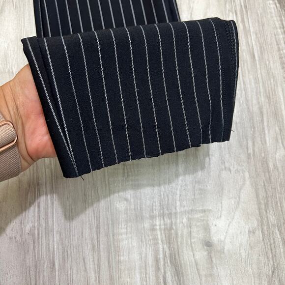 ASOS DESIGN Women’s Tailored Slim Pinstripe Pants Size 2 Side Zip Slit & Raw Hem - Picture 9 of 13